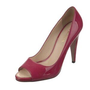 Prada Patent Leather Peep Toe Pumps